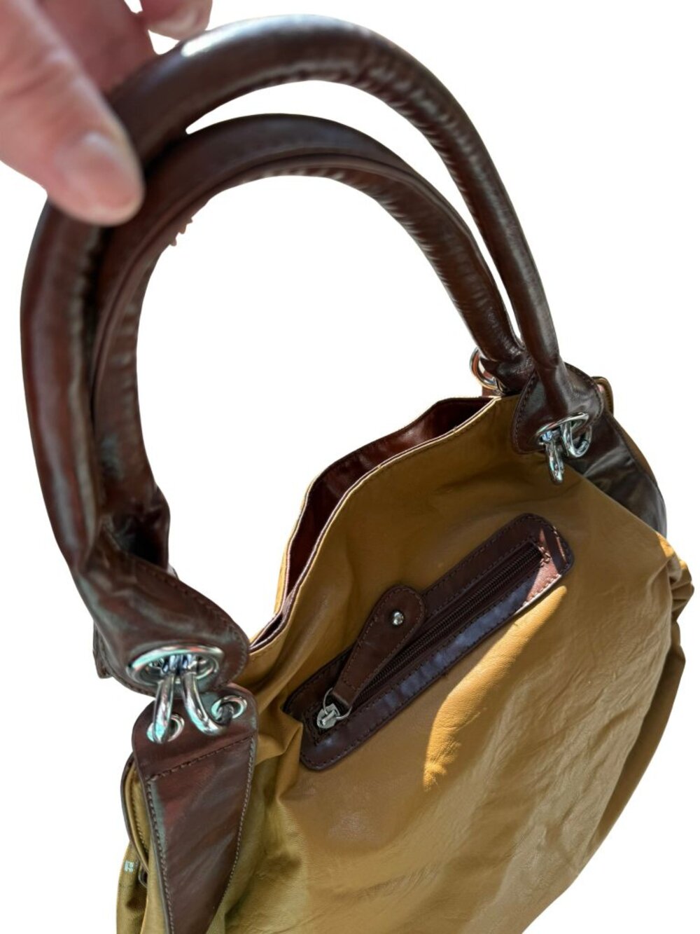 Betty Boop Y2K Mustard Brown Logo Hobo Shoulder Bag Purse - Picture 10 of 16
